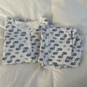 Roller Rabbit Blue Whale Print long sleeve pajamas